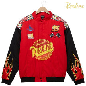 Disney Pixar Cars Lightning McQueen Racing Jacket Unisex Size XL New